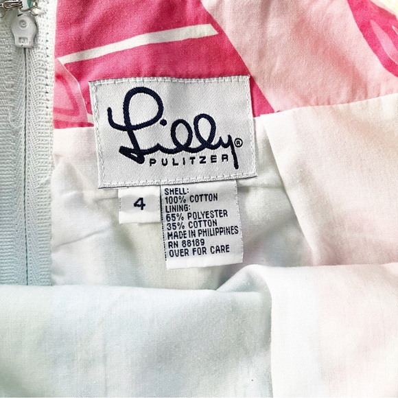 Lilly Pulitzer Vintage White Label Tropical Sealife Floral Patchwork Skirt - Picture 8 of 9